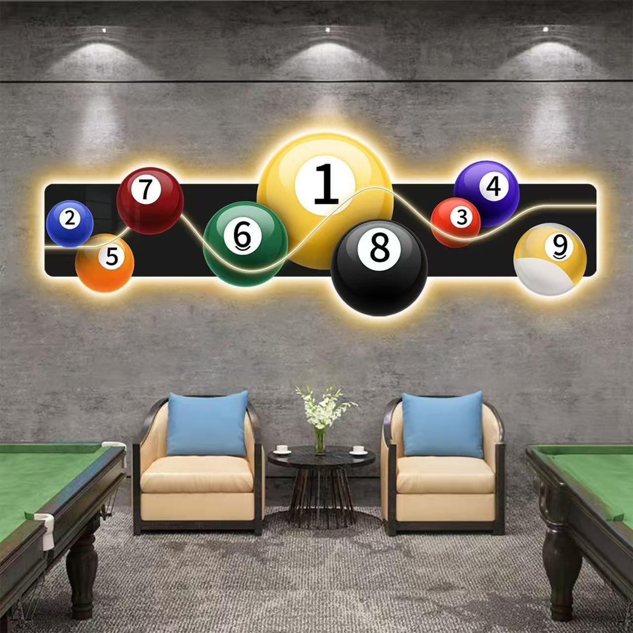 Billiards Hall Decoration Pain - مراجعة Hall Table Tennis وسعره
