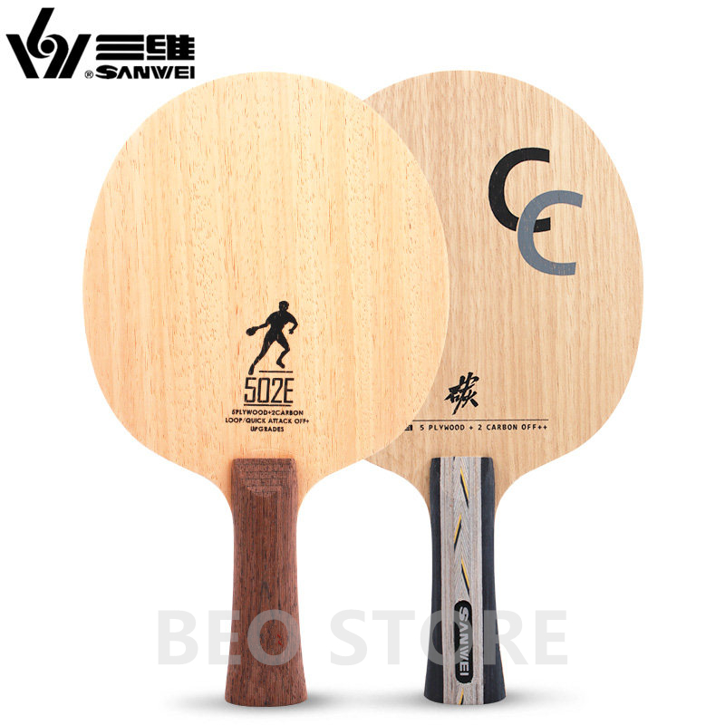 SANWEI CC 502E 5 Ply wood+2 Ca - مراجعة Table Tennis Review وسعره