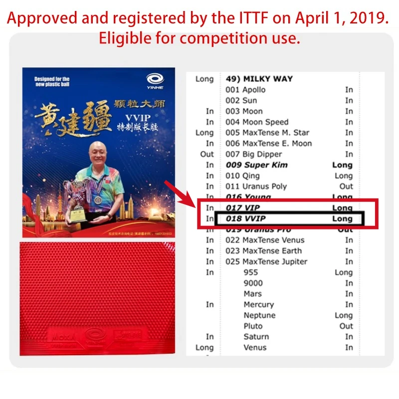 YINHE Huang Jianjiang VIP VVIP - مراجعة Table Tennis Venue وسعره